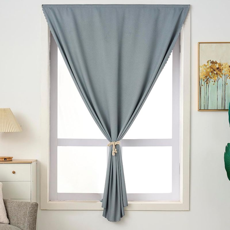Photo 1 of Anytime Small Portable Curtains for Kitchen Room and Bedroom Blackout Thermal Insulated Mini Windows Drapes 1 Panel (Light Grey 52W 63L)