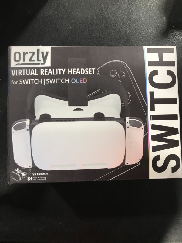 Photo 2 of Orzly VR Headset Designed for Nintendo Switch & Switch OLED Console with Adjustable Lens for a Virtual Reality Gaming Experience and for Labo VR - White - Gift Boxed Edition