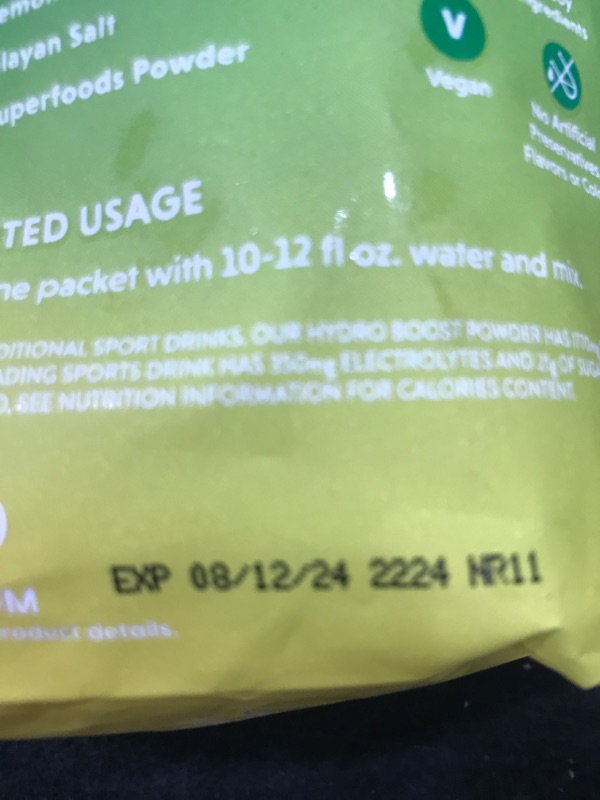 Photo 1 of Orgain Organic Hydration Packets, Electrolytes Powder - Lemon Lime Hydro Boost with Superfoods, Gluten-Free, Soy Free, Vegan, Non GMO, Less Sugar than Sports Drinks, Travel Packets, 16 Count