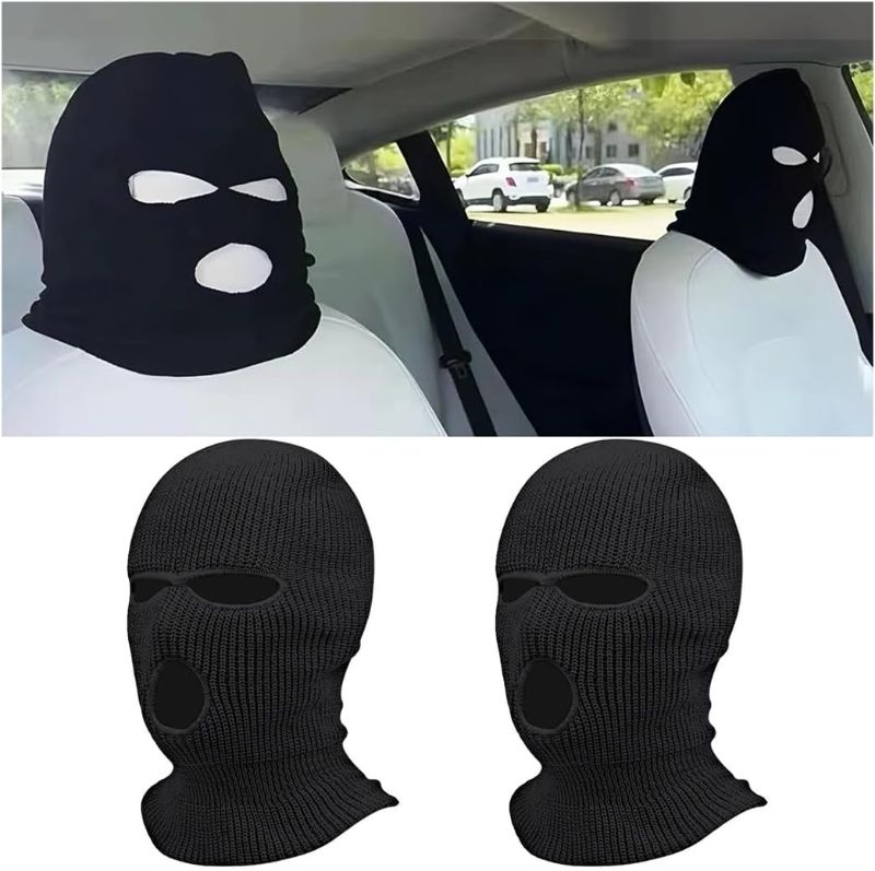 Photo 1 of  Car Headrest Cover, 2pcs Seat Headrest Trim, Terylene Personalized Funny Hat for Car Seat Headcover, Car Front Seat Head Rest Protectors, Auto Interior Seat Decoration for Van SUV