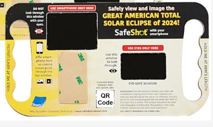 Photo 1 of SafeShot™ Solar Eclipse Viewer: Safely View The Great American Solar Eclipse with Your Eyes and Record with Your Smartphone - Pack of 1