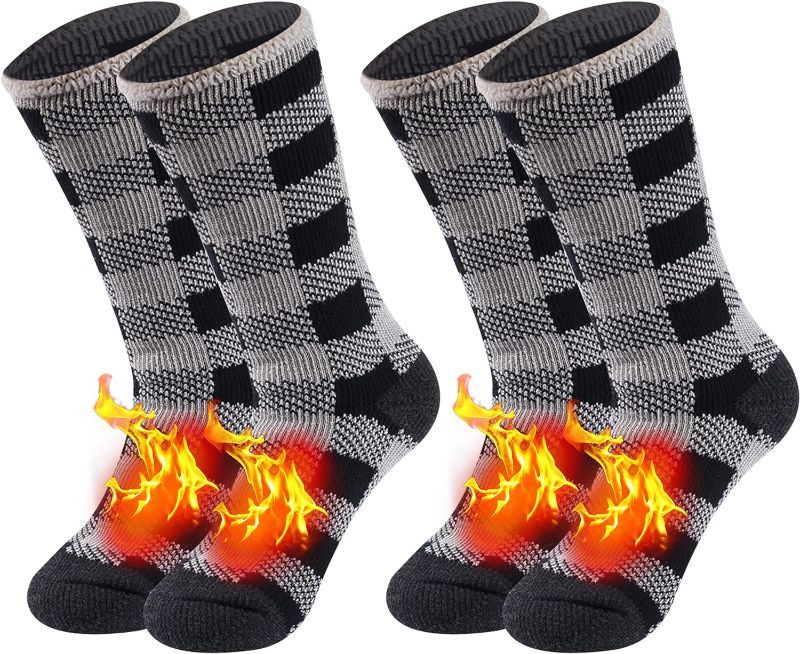 Photo 1 of SPST Warm Thermal Socks, Men Women Winter Extra Thick Insulated Fuzzy Heated Heavy Crew Boot Socks for Cold Weather