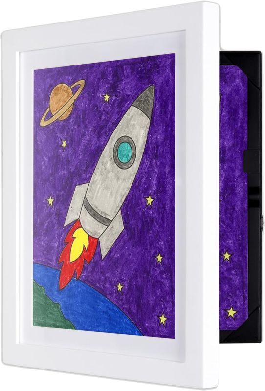 Photo 1 of Li’l Davinci Art Cabinet, Stores up to 50 Pieces of 9x12 inch Art, Outer Wooden Frame Dimensions 11.75 x 14.75 inches, Kids Art Frame, Front Opening, Hangs Vertical or Horizontal