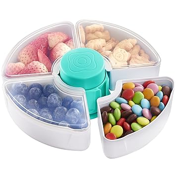 Photo 1 of HEETA Baby Food Storage Container, Snack Box for Kids with 4 Removable Compartment and Lids, Reusable Snack Containers, Food Grade PP Material, BPA & PVC Free (Green)
