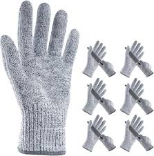 Photo 1 of ANDANDA Cut Resistant Gloves, Safety Chef Gloves for Cutting for Oyster Shucking, Fish Fillet Processing, Wood Carving, Grey XL 6 Pairs