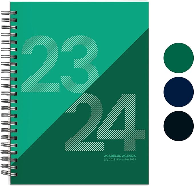Photo 1 of Rileys Planner 2023-2024 Academic Year, 18-Month Academic Weekly Planner - Geographic Weekly & Monthly Agenda Planner, Flexible Cover, Notes Pages, Twin-Wire Binding (8 x 6 inch, Green)
