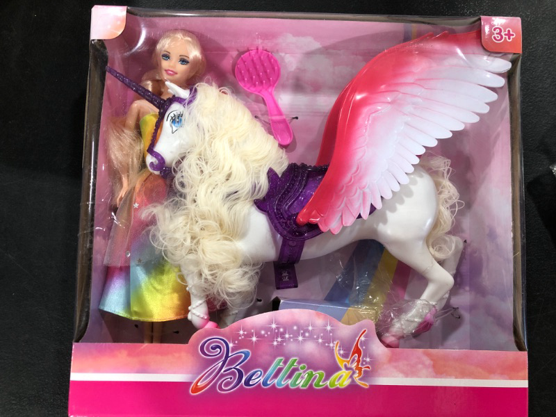 Photo 1 of BETTINA Color Change Unicorn, 11.5 Inch Princess Doll with Rainbow Dress, Pegasus' Mane Changes Color Under The Sunlight, Winged Horse Toys, Unicorn Toys Gifts for Girls