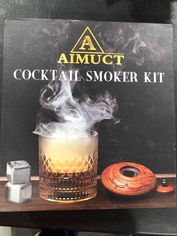 Photo 2 of Cocktail Smoker Kit with Torch and 2 Ice Cubes Old Fashioned Smoker Kit 6 Pack Flavor Wood Chips Whiskey Smoker kit Drinker Bourbon Smoker Kit Perfect Bourbon Whiskey Gift for Men Father