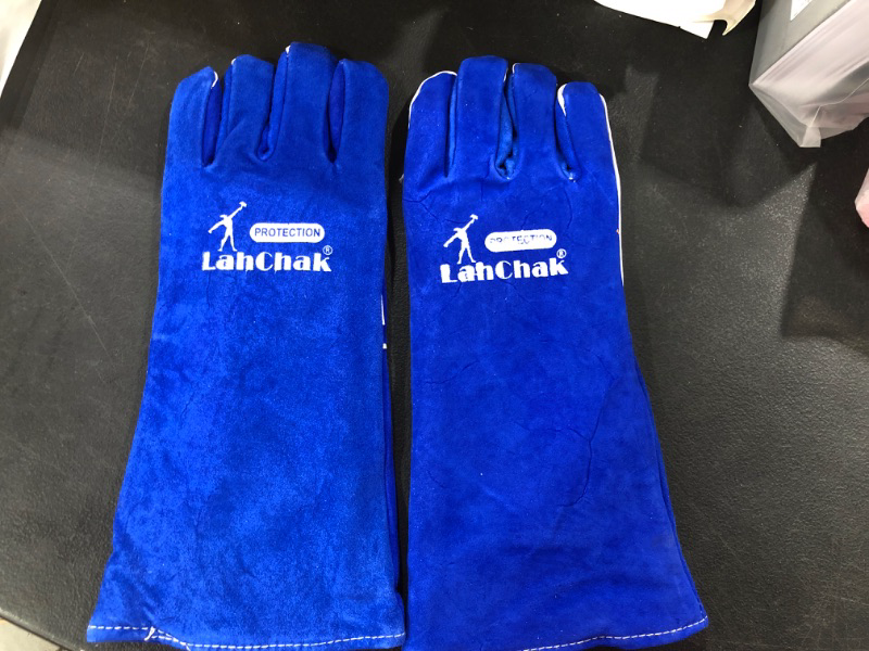 Photo 1 of LahChak Welding Gloves, Long Sleeve 15.5 Inches, Heat & Flame Resistant Cowhide Protection Gloves, Welding Work Gloves, Gardening Gloves