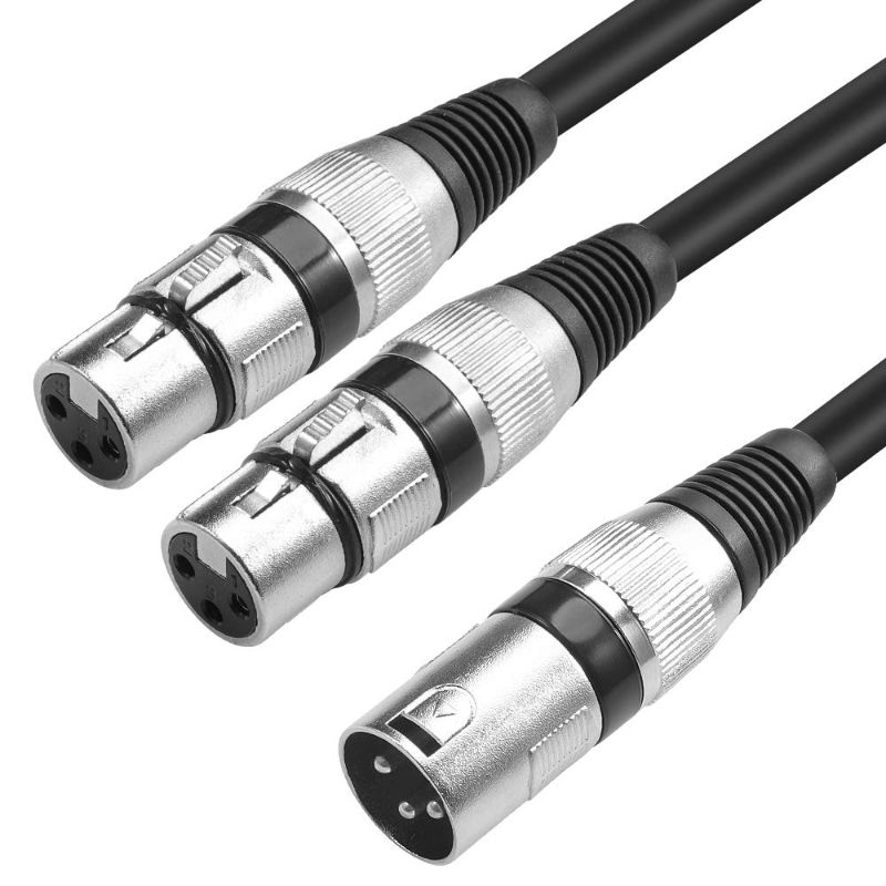 Photo 1 of XLR Splitter Cable, 3 Pin Dual XLR Female to Male XLR Patch Y Cable Balanced Microphone Cord Audio Adaptor (1 Male to 2 Female) - 6 Feet
