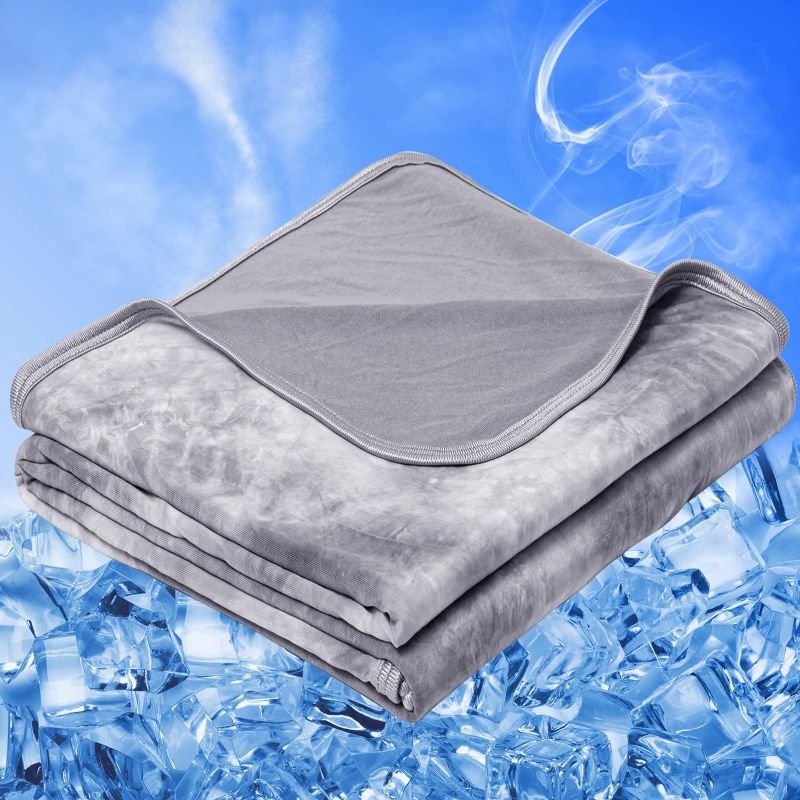 Photo 1 of inhand Cooling Blanket 50X60" Summer Blankets for Hot Sleepers & Night Sweat, Thin Blanket Cold Cool Lightweight Cooling Blanket for Couch Bed, Light Blanket for All Season Use