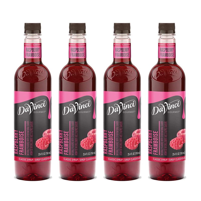 Photo 1 of DaVinci Gourmet Classic Raspberry Syrup, 25.4 Fluid Ounce (Pack of 4) BB 7/30/2025
