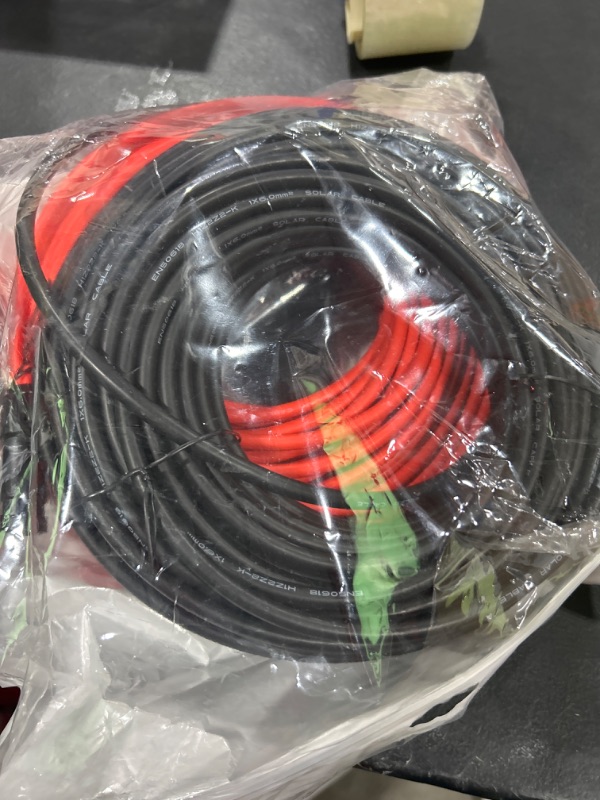 Photo 2 of Solar Extension Cable 100 Feet 10AWG Solar Panel Cable with Pair of Connectors and Adaptor Kit Tools (100FT Red + 100FT Black)