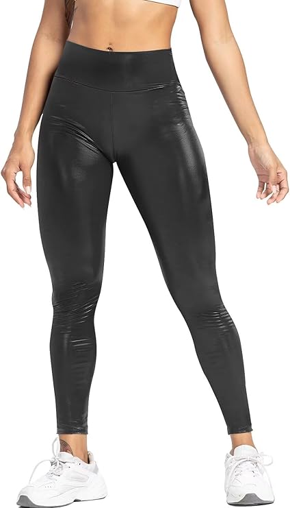 Photo 1 of Sexy Faux Leather Leggings for Women High Waisted Butt Lifting Stretchy PU Pleather Pants SIZE L 

