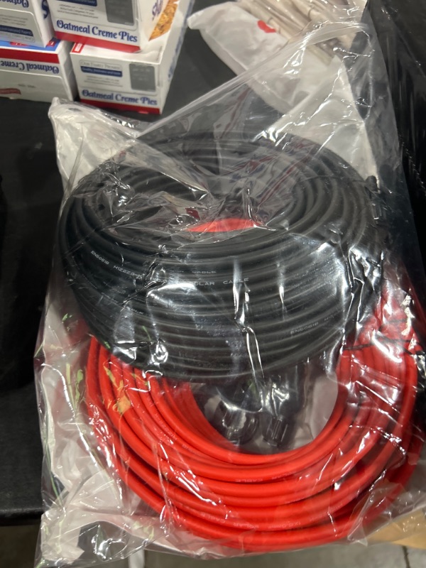 Photo 2 of Solar Extension Cable 100 Feet 10AWG Solar Panel Cable with Pair of Connectors and Adaptor Kit Tools (100FT Red + 100FT Black)