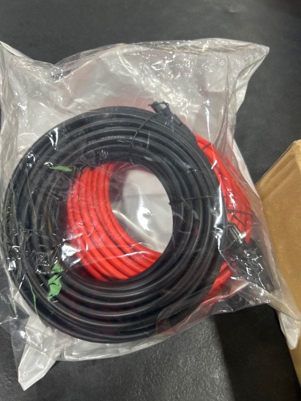Photo 1 of Solar Extension Cable 100 Feet 10AWG Solar Panel Cable with Pair of Connectors and Adaptor Kit Tools (100FT Red + 100FT Black)