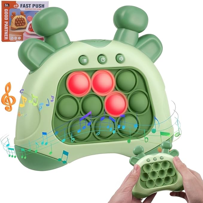 Photo 1 of Quick Push Toy with Lights, Fast Push Game, Fast Push Bubble Game, Children's Decompression Breakthrough Puzzle Game Machine for Kids, Children and Adults (Green)
