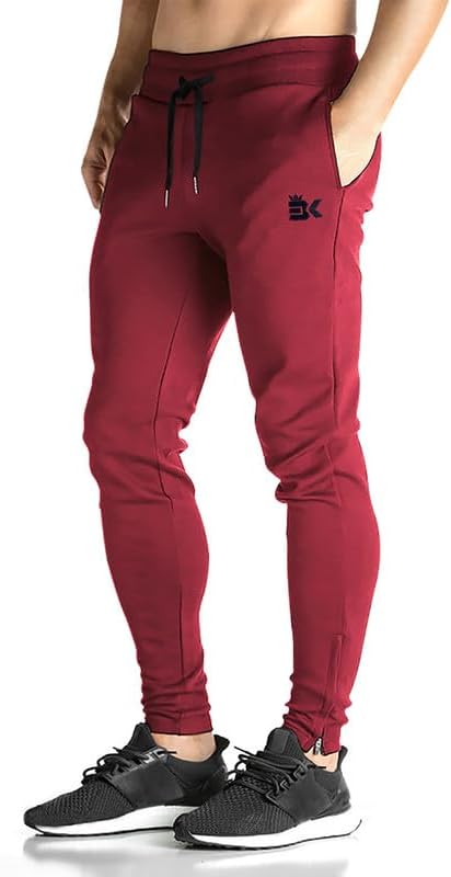Photo 1 of BROKIG Mens Zip Joggers Pants - Casual Gym Workout Track Pants Comfortable Slim Fit Tapered Sweatpants with Pockets SIZE M 
