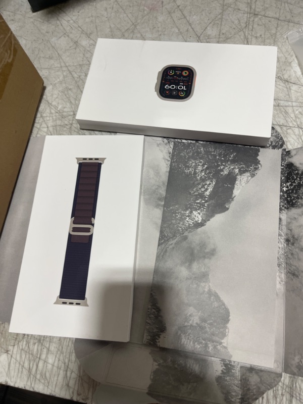 Photo 3 of Apple Watch Ultra 2 [GPS + Cellular 49mm] Smartwatch with Rugged Titanium Case & Indigo Alpine Loop Medium. Fitness Tracker, Precision GPS, Action Button, Extra-Long Battery Life, Carbon Neutral Titanium Case with Indigo Alpine Loop Medium - fits 145-190m