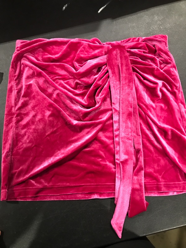 Photo 1 of 2XL Soft Pink Ruched Velvet Mini Skirt