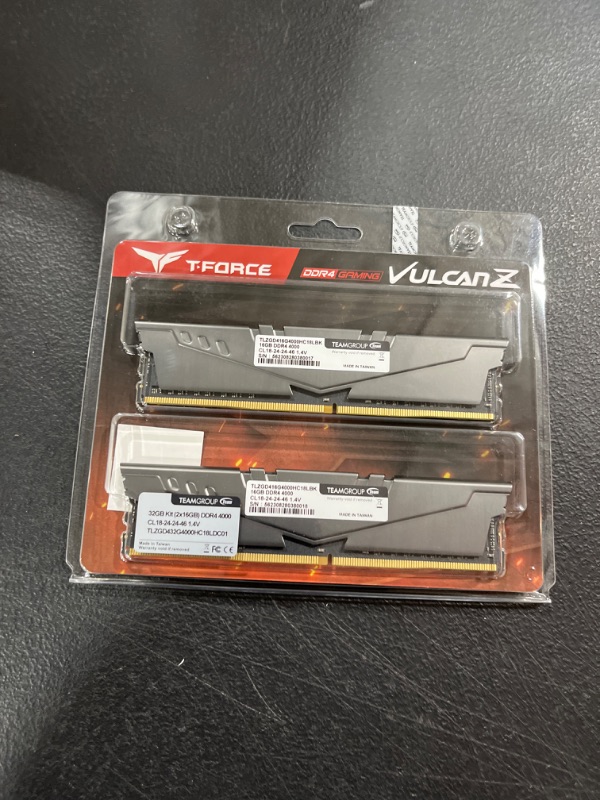 Photo 2 of Team T-FORCE VULCAN Z 32GB (2 X 16GB) DDR4 4000 (PC4 32000) Desktop Memory Model TLZGD432G4000HC18LDC01