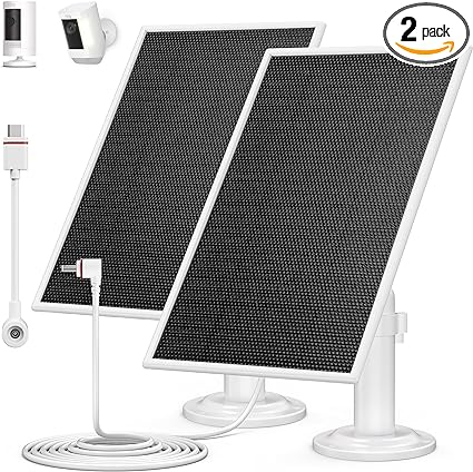 Photo 1 of 2 Pack - Solar Panel for Ring Camera Compatible with Ring Stick Up Cam Battery, Ring Spotlight Cam Plus/Pro(Battery) Charger Outdoor with 13Ft Charger Cable - Camera Not Included

