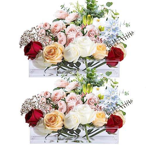 Photo 1 of 2pcs Clear Vase Table Centerpieces Flower Vase Wedding Centerpieces for Tables Vases for Centerpieces Dining Table Centerpiece Decor Vases for Flowers
