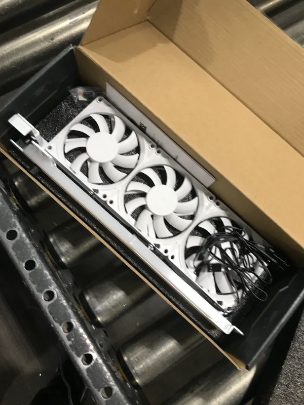 Photo 1 of AsiaHorse Graphics Card Cooler with ARGB 5V 3Pin LED and Three 80mm Fans, RGB LED Graphics Card Holder, GPU Cooler Easy Installation-White 3X80mm GCCH2Pro-white