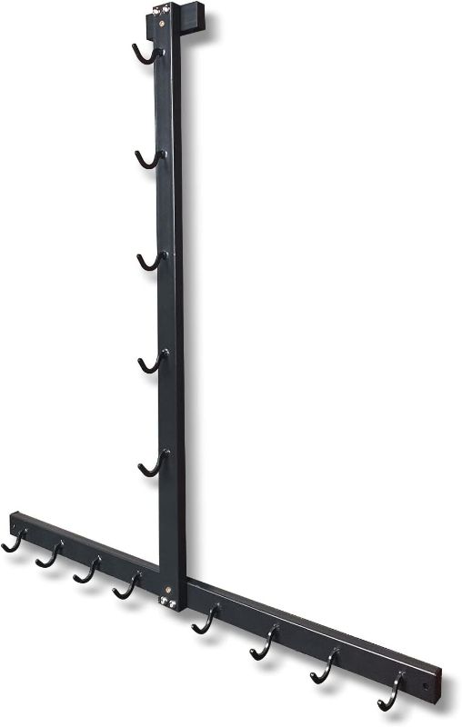Photo 1 of  Gym Fitness LAT Pull Down Bar Storage Rack for Mag Grip, Heavy Duty A-Frame Stand for LAT Pulldown Attachments & LAT Bar