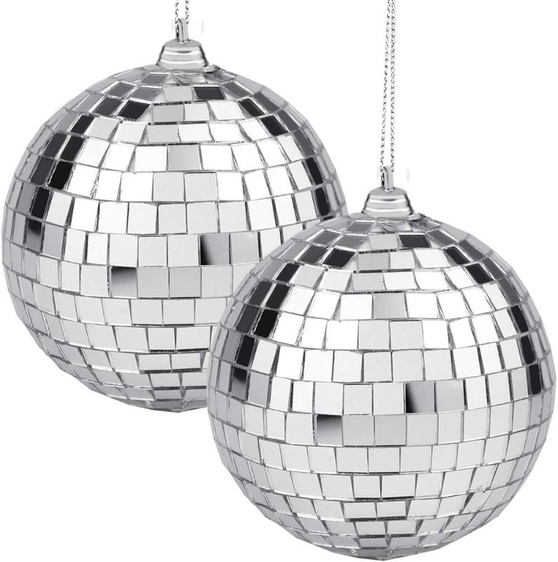 Photo 1 of 2 pc Disco Balls Ornament Mini Disco Balls, 4"