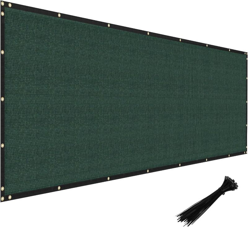 Photo 1 of 114" x  112" Privacy Fence Screen  Heavy Duty Windscreen Fencing Mesh Fabric Shade Cover for Outdoor Wall Garden Yard Pool Deck, Green