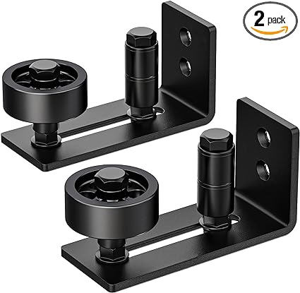 Photo 1 of 1 PIECE Sliding Barn Door Bottom Guide, Barn Door Adjustable Floor Guide Roller, Flush Bottom, Quiet, Black, Steel Frame, Easy to Install
