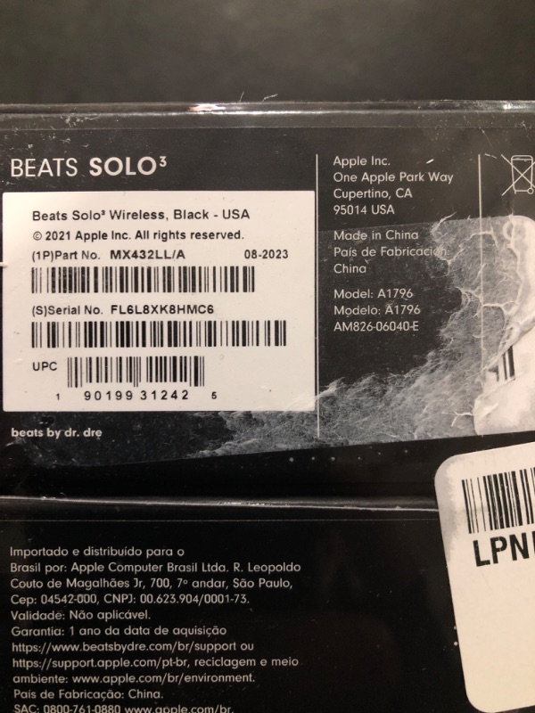 Photo 2 of Beats Solo3 Wireless On-Ear Headphones - Apple W1 Headphone Chip, Class 1 Bluetooth, 40 Hours of Listening Time, Built-in Microphone - Black (Latest Model)- FACTORY SEALED BOX. 