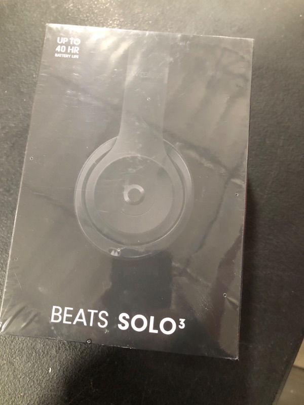 Photo 3 of Beats Solo3 Wireless On-Ear Headphones - Apple W1 Headphone Chip, Class 1 Bluetooth, 40 Hours of Listening Time, Built-in Microphone - Black (Latest Model)- FACTORY SEALED BOX. 