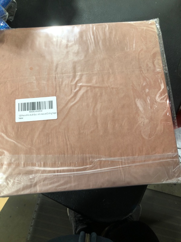 Photo 2 of 100 Pieces Pink Kraft Butcher Paper 12 x 12 Inch Food Grade Square Disposable Precut Butcher Paper Wrapping Paper for Smoking Meat Unbleached and Unwaxed Grilling Paper Pink 100