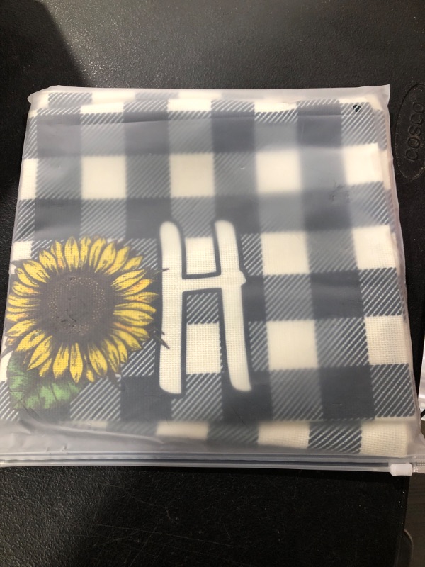 Photo 2 of 2Pack Farmhouse Decorative Pillow Covers Sunflowers with Dark Green Buffalo Plaids Check Rectangular/Waist Cushion Cover Rustic Summer Decor Pillowcases 12" x 20",for Sofa Couch Holiday Dark BLUE12"×20"- STOCK PHOTO FOR REFERENCE ONLY. ITEM IS BLUE