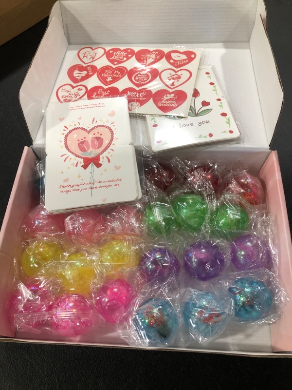 Photo 2 of Blizuup Valentines Gift Squishy Stress Balls: Valentine’s Day Exchange Gifts with Cards for Kids Classroom, Party Favors, Valentines Class Prizes for Students, Rose Sensory Fidget Toys for Girl Boy