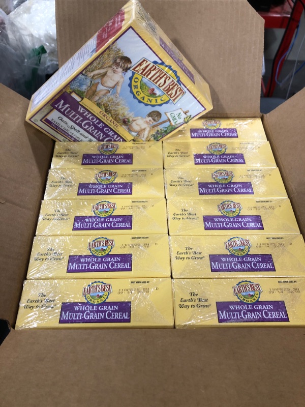 Photo 2 of Earth's Best Organic Baby Food, Organic Whole Grain Multi-Grain Baby Cereal, Non-GMO, Easily Digestible and Iron Fortified Baby Food, 8 oz Box (Pack of 12) BEST IF USED BY 4/11/2025