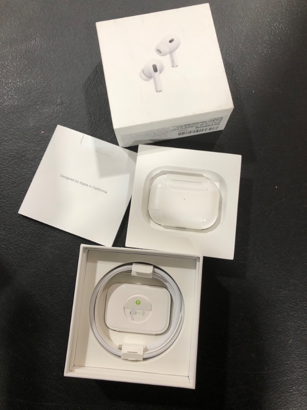 Photo 2 of Apple AirPods Pro (2nd Generation) Wireless Ear Buds with USB-C Charging, Up to 2X More Active Noise Cancelling Bluetooth Headphones, Transparency Mode, Adaptive Audio, Personalized Spatial Audio USB-C Without AppleCare+