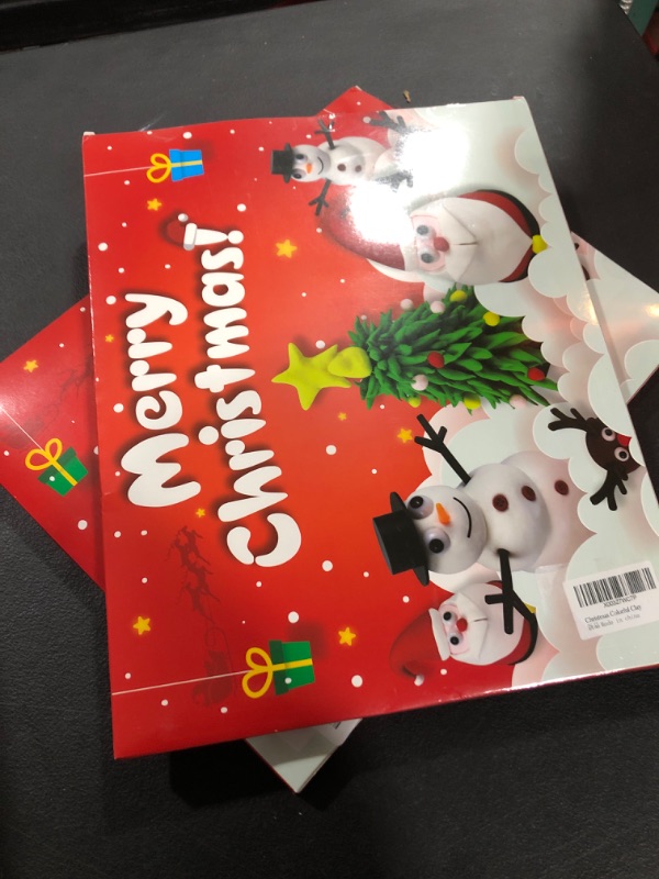 Photo 2 of 2 COUNT. HPMNS Christmas Crafts for Kids Christmas Gifts - Build A Snowman Santa Rein Deer Kit for Kids Colorful Clay Christmas Stocking Stuffers Christmas Activities for Kids Girls Home Classroom School