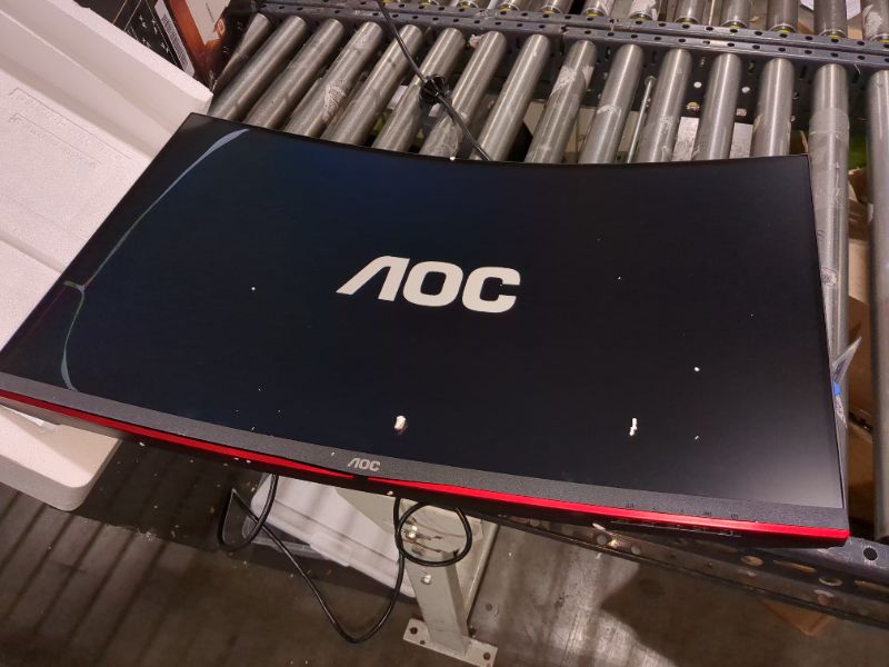 Photo 2 of AOC C32G2 32" Curved Frameless Gaming Monitor FHD, 1500R Curved VA, 1ms, 165Hz, FreeSync, Height adjustable, 3-Year Zero Dead Pixel Policy, Black 165Hz Low Latency 32" FHD Curved Screen- FOR PARTS