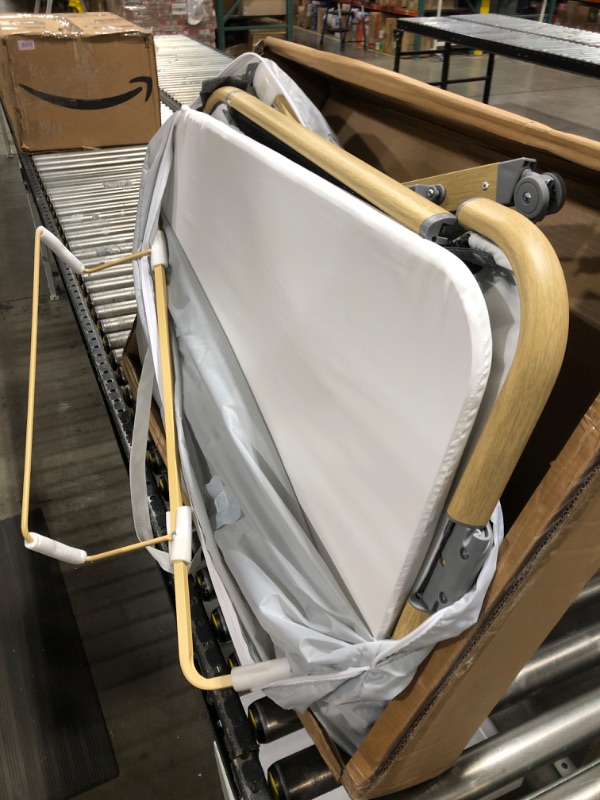 Photo 3 of 3 in 1 Baby Bassinet with Wheels, Portable Bedside Sleeper for Baby with 7 Adjustable Heights and Foam Mattress