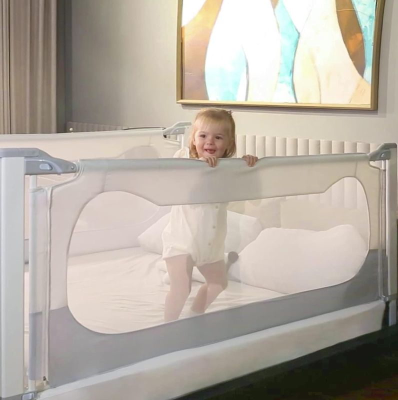 Photo 1 of Bed Rail for Toddlers, 74.8'' Easy to Assemble Toddler Bed Rail Sturdy Bed Rail, Height Adjustable 