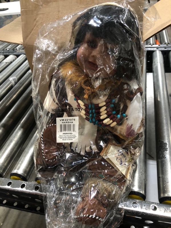 Photo 2 of 22" Collectible Native American (Indian) Vinyl Doll - Harsha 