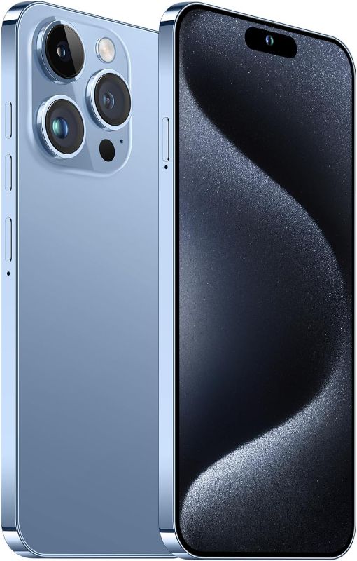 Photo 1 of A15 Pro Max Smartphone, 6+256GB Unlocked Phone, Android 13.0, 48+108MP Zoom Camera, Long Battery Life 6800mAh, Dual SIM, 6.7“ HD Screen,5G Phone (Blue)
