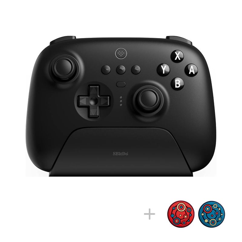 Photo 1 of 8Bitdo Ultimate Bluetooth Controller with Charging Dock, 2.4g Wireless Pro Gamepad with Back Buttons, Hall Joystick, Motion Controls and Turbo Function for Switch, Steam Deck & PC Windows (Black)
