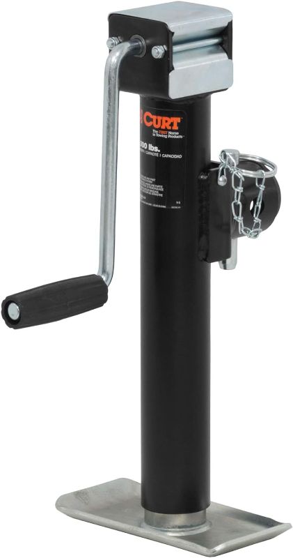 Photo 1 of CURT 28354 Weld-On Pipe-Mount Swivel Trailer Jack, 5,000 lbs. 10 Inches Vertical Travel , Black