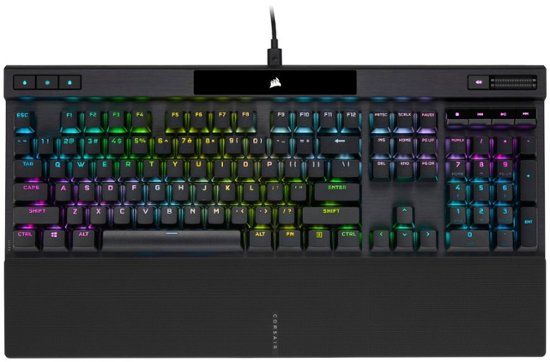 Photo 1 of CORSAIR - K70 RGB PRO Full-size Wired Mechanical Cherry MX Speed Linear Switch Gaming Keyboard with PBT Double-Shot Keycaps - Black
