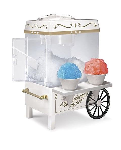 Photo 1 of Nostalgia Snow Cone Shaved Ice Machine - White & Premium Snow Cone Party Kit, 3 Syrups