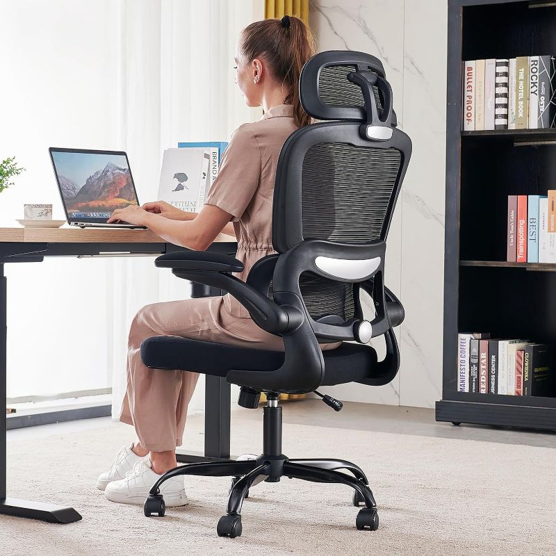 Photo 1 of TRALT Office Chair Ergonomic Desk Chair, 330 LBS Home Mesh Office Desk Chairs with Wheels, Comfortable Gaming Chair, High Back Office Chair for Long Hours, Office Chair for Study and Work (Black)